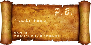 Prauda Bence névjegykártya
